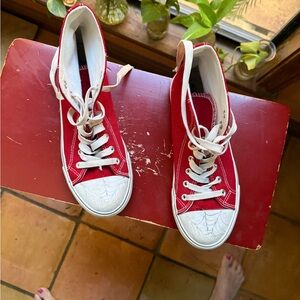 Red High-Top Sneakers